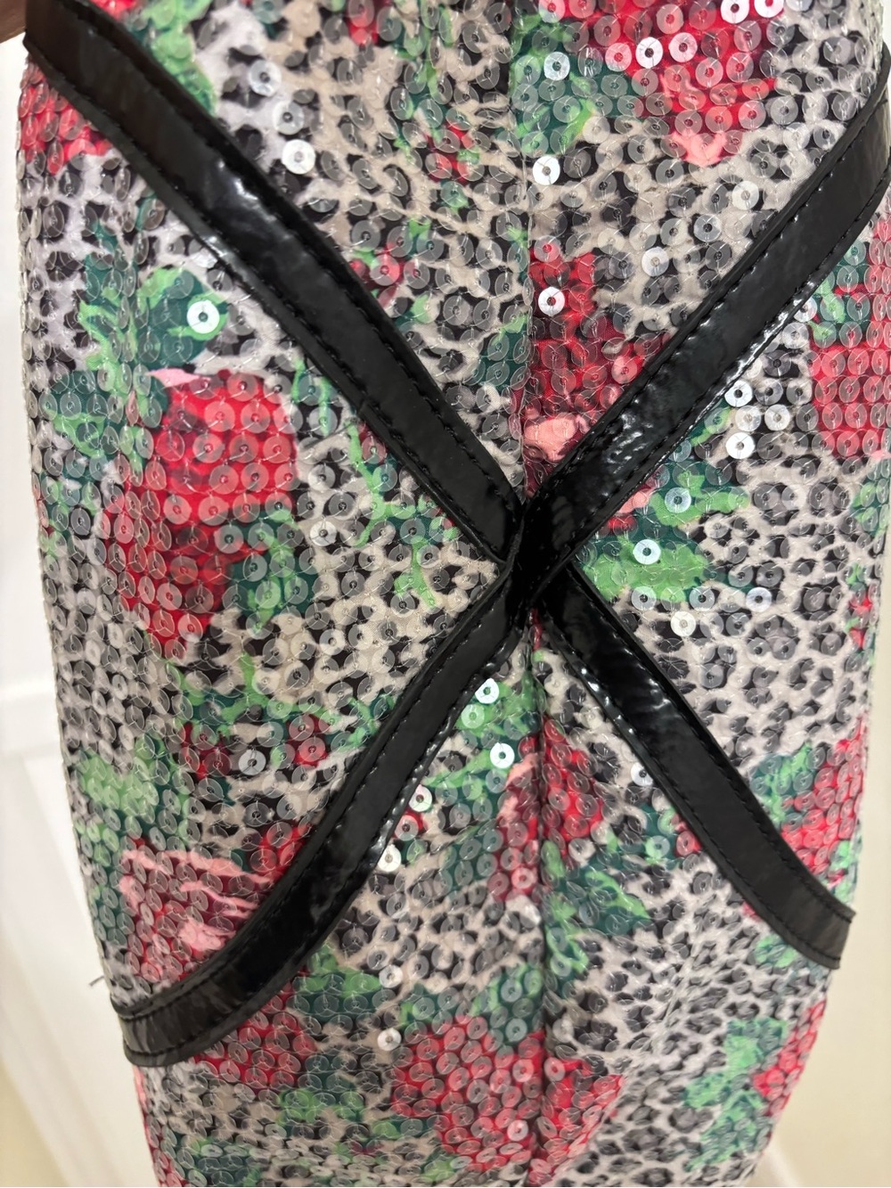 Betsey Johnson extra-large sequin leopard and rose print tote - Picture 6 of 7